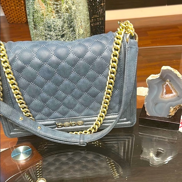 bebe Handbags - Bebe Quilted Blue Shoulder Bag…SEND OFFERS Pls!!